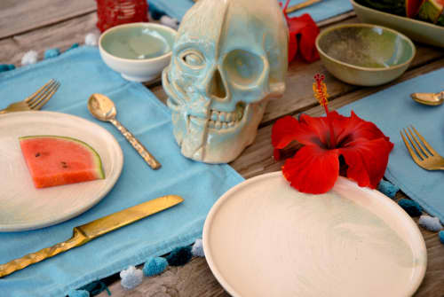 Ceramic Skull | Sculptures by niho Ceramics. Item composed of stoneware in contemporary or coastal style