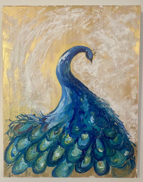 Plumage | Oil And Acrylic Painting in Paintings by Virginia Burke. Item made of canvas