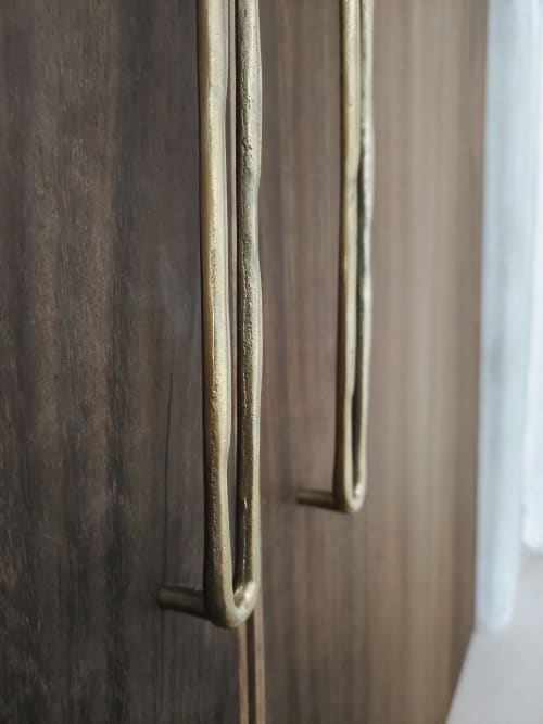 Cabinet Pull N23 Large - Centers 12.4 Inches | Hardware by Mi&Gei Hardware Design Studio. Item made of brass