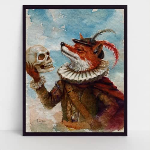 Poor Yorick-Augmented Reality Interactive Print | Prints by Magic Mirror Gallery