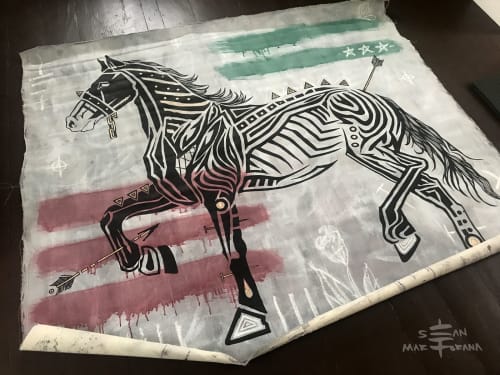 At War with Beauty and Grace | Oil And Acrylic Painting in Paintings by Sean Martorana. Item composed of canvas