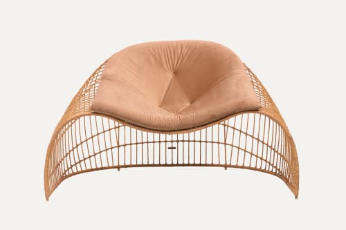 Neo Rattan Lounge Chair | Chairs by Monarca Goods. Item composed of synthetic in boho or coastal style