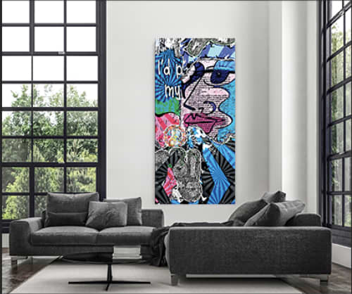 Graffiti Red Lips | Prints by Suzann Kaltbaum. Item made of metal