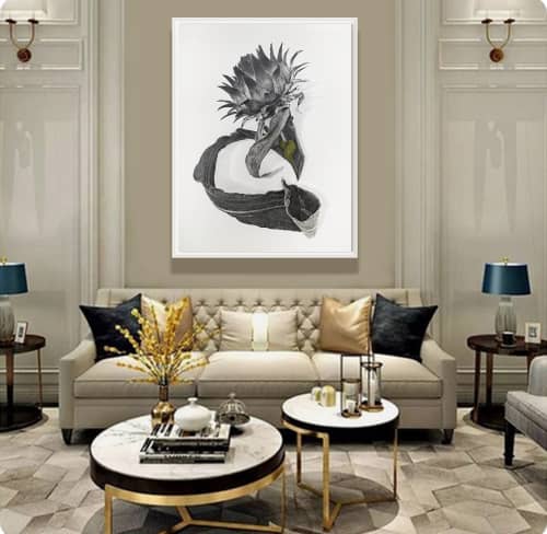 Slumberous Garden Nymph | Drawings by Katherine Baronet. Item made of paper