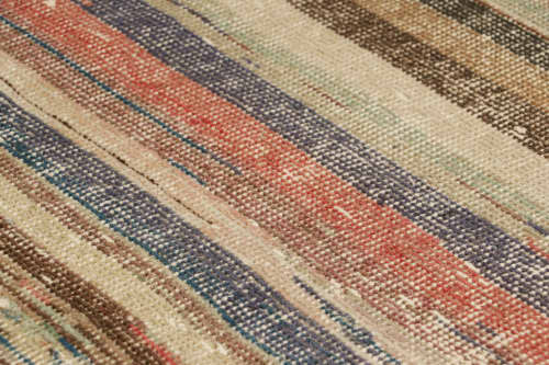 Vintage Zeki Müren Rug in Polychromatic Geometric Stripes | Area Rug in Rugs by Rug and Kilim