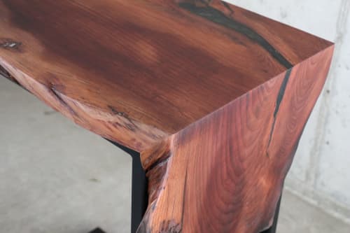 Sinker Redwood Waterfall C-Table | Side Table in Tables by Hazel Oak Farms