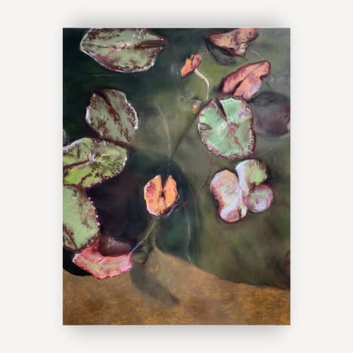The Pond | Mixed Media in Paintings by Elizabeth MacLean. Item in boho or mid century modern style