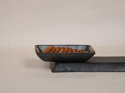 Longpi Pottery Platter - Small | Bowl in Dinnerware by ARTISAGA PRIVATE LIMITED. Item made of stone works with minimalism & modern style