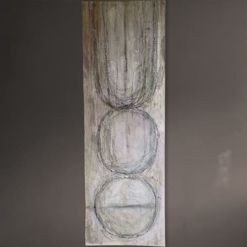 Traces of Calm | Mixed Media in Paintings by Stefanie Schuessler Studio — A fine-art atelier exploring atmosphere, texture and poetic light. Item made of fabric works with minimalism & mid century modern style