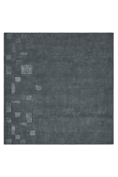 005 - Handwoven Tibetan knot w/ wool field & silk moti | Area Rug in Rugs by MK Objects. Item made of wool with fiber works with contemporary & japandi style