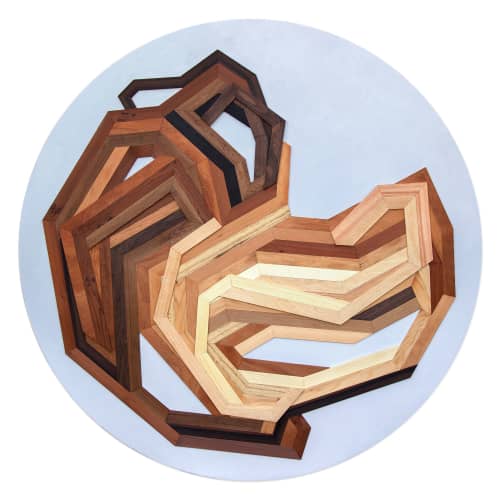Wall Art - Three | Two | Wall Sculpture in Wall Hangings by Alexandra Cicorschi | The TINT Gallery in San Francisco. Item composed of wood