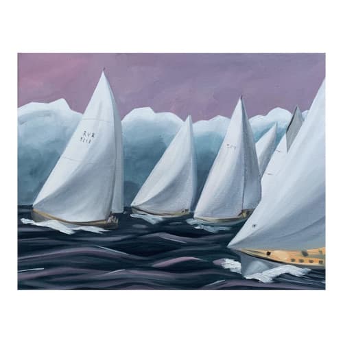 "Chasing the Storm" | Oil And Acrylic Painting in Paintings by Neon Dunes by Lily Keller. Item made of synthetic