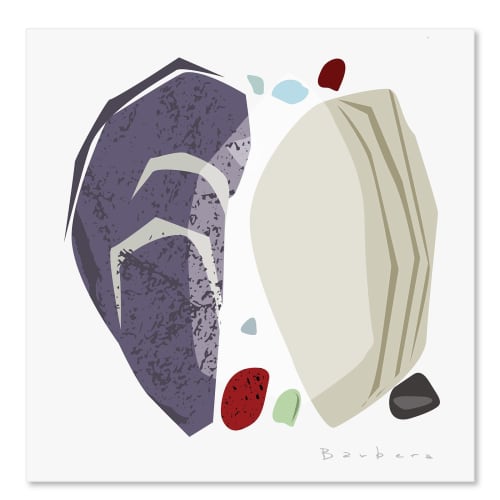 EDITION PRINT Shells and Pebbles | Prints by Richard Gene Barbera. Item composed of paper in coastal style