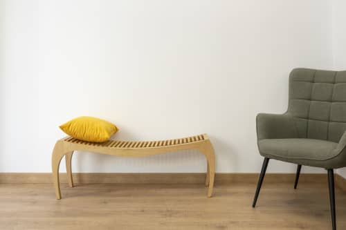 Bench wood RUMBO | Benches & Ottomans by VANDENHEEDE FURNITURE-ART-DESIGN. Item composed of wood in boho or contemporary style