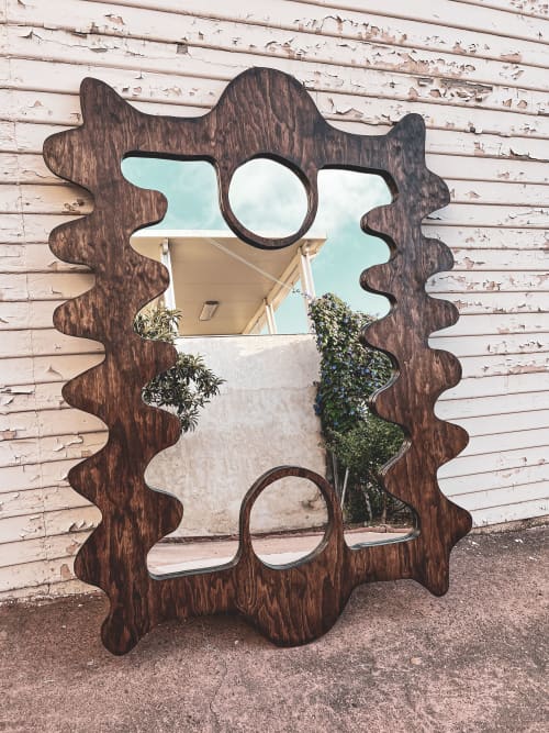 REFLEC.TION Series Mirror no. 3 "KULU" | Decorative Objects by PAR  KER made. Item made of wood & cement compatible with mid century modern and contemporary style