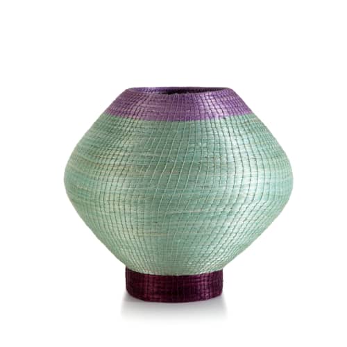 colorblock halo vase aqua | Vases & Vessels by Charlie Sprout. Item composed of fiber