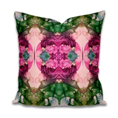 hummingbird euro pillow and textiles by the yard | Pillows by Amanda M Moody. Item composed of cotton and fiber