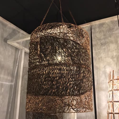 “Tapestry” Hanging Lamp | Pendants by Hacienda Crafts Company, Inc. | World Trade Center in Pasay. Item composed of wood