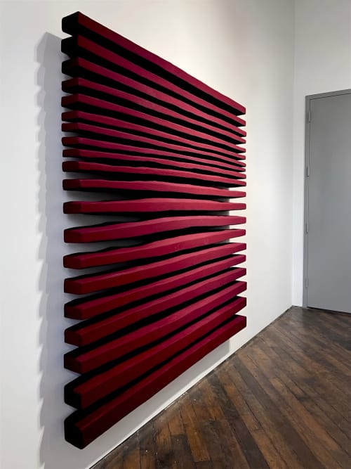 SHADOW — Crimson Statement | SHADOW Collection | Wall Sculpture in Wall Hangings by Sizmari. Item made of concrete with fiber works with minimalism & contemporary style