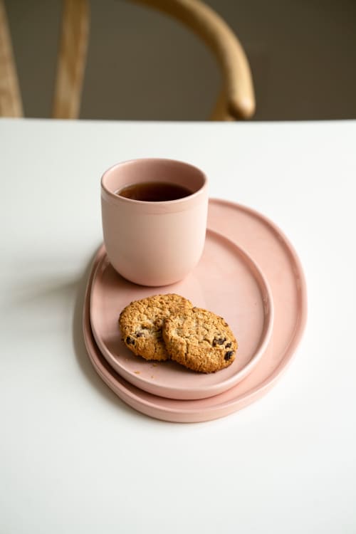 Handmade Oval Porcelain Serving Platter. Pink | Serveware by Creating Comfort Lab. Item composed of ceramic