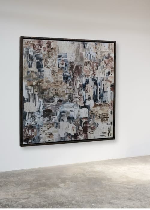 "the power of intention" (sold) | Oil And Acrylic Painting in Paintings by VISCERAL HOME STUDIO. Item composed of canvas & concrete compatible with mid century modern and contemporary style