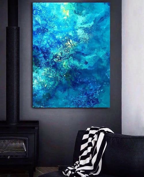 Oceanic Quest | Oil And Acrylic Painting in Paintings by Vanessa Mae. Item composed of canvas & synthetic
