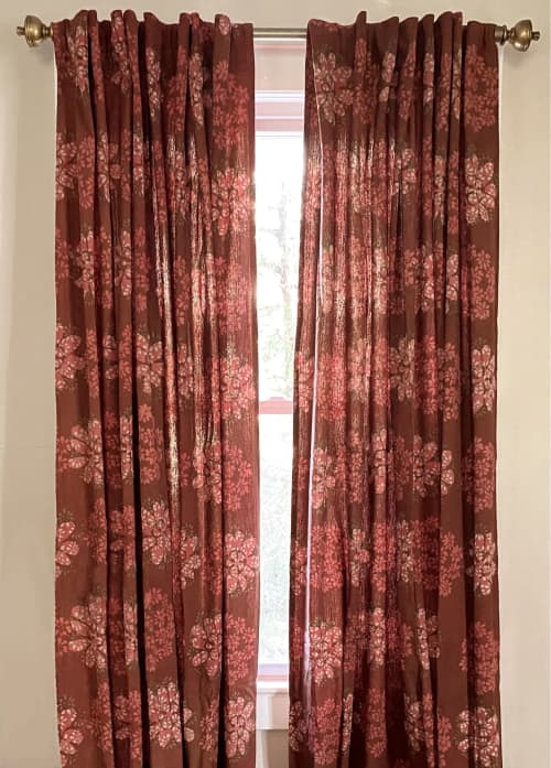 Curtain | Forget Me Not | Curtains & Drapes by ichcha. Item made of cotton works with boho & eclectic & maximalism style