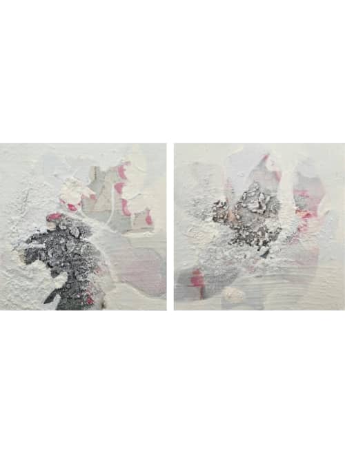 Angels of the Get Through | Oil And Acrylic Painting in Paintings by Joanna Cutri. Item made of paper works with minimalism & contemporary style
