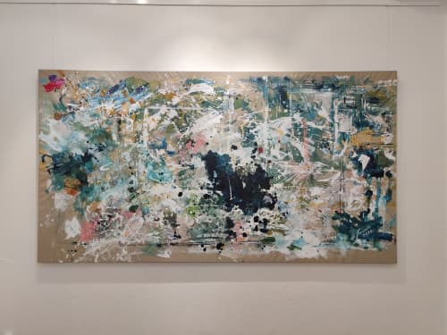 A Piece of my Space #1 | Oil And Acrylic Painting in Paintings by Lotta Sirén. Item made of canvas with synthetic