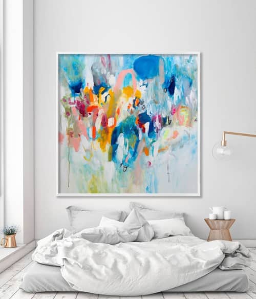Large Abstract painting art print | Prints by Duealberi. Item made of canvas with paper
