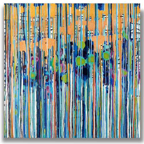 Flow | Oil And Acrylic Painting in Paintings by Kari Souders | Korman Residential at The Pepper Building in Philadelphia. Item made of canvas & synthetic compatible with contemporary and coastal style