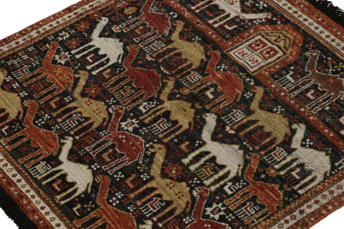 Rug & Kilim’s Tribal rug in Black with Red, Gold-Brown | Area Rug in Rugs by Rug and Kilim