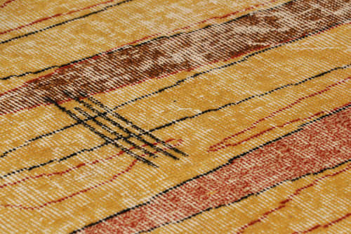 Vintage Zeki Múren Deco Runner in Gold, with Colorful | Area Rug in Rugs by Rug and Kilim