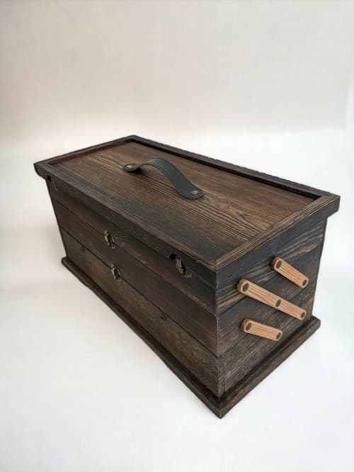 Pennsylvania Barnwood | Chest in Storage by Tim Tibbals. Item made of wood works with modern & rustic style