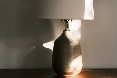 Table Lamp 2 in Slate | Lamps by Pyre Studio. Item composed of cotton and brass