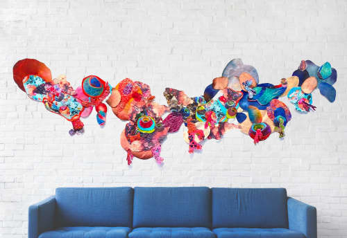 Restless Tide On The Atoll wall hanging | Wall Sculpture in Wall Hangings by Leisa Rich