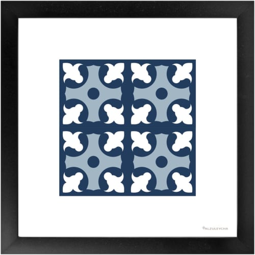 Framed Art Print 4x4 Lapa - Azul | Prints by Alzuleycha. Item composed of paper in mediterranean style