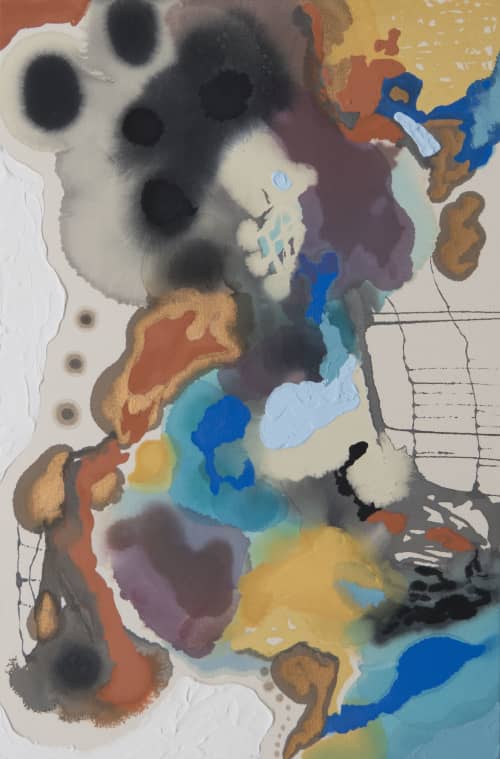 Majestic Ladder Abstract Painting by Wyanne | Oil And Acrylic Painting in Paintings by Wyanne. Item composed of canvas and synthetic in modern style