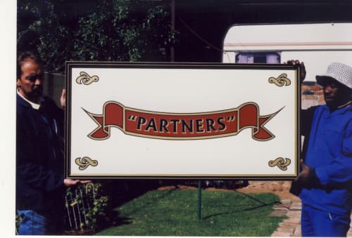 Partners pub sign | Murals by Mindy Designs Traditional Signwriters & Signmakers , Screen & DIgital Printers | Sandton City South Africa in Sandton. Item composed of synthetic