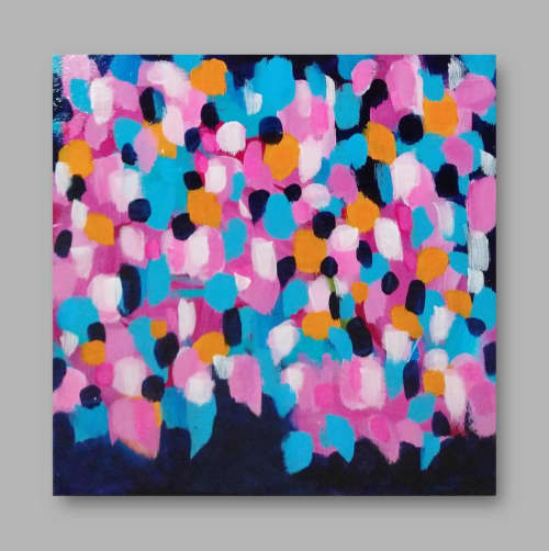 Midnight Blueberries | Oil And Acrylic Painting in Paintings by Robin Jorgensen. Item composed of canvas