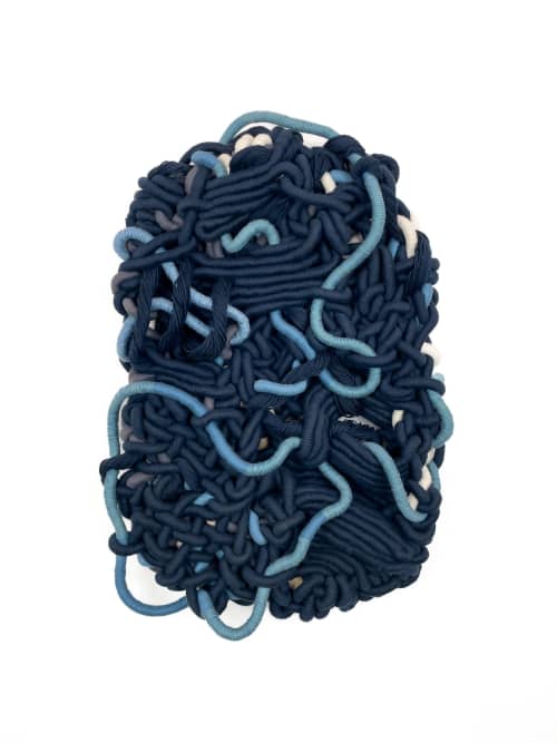 Blue ridge | Wall Sculpture in Wall Hangings by Renata Daina. Item made of cotton & fiber compatible with mid century modern and contemporary style