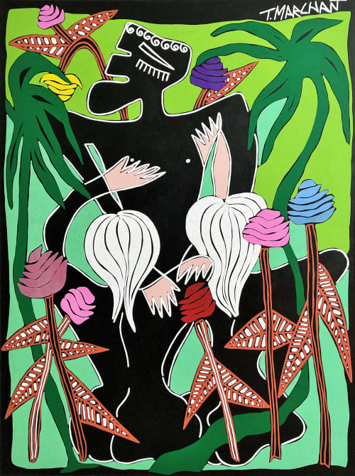 Agapo IV | Oil And Acrylic Painting in Paintings by THEODOSIA MARCHANT. Item made of canvas with synthetic