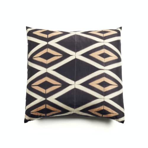 Tisa Black Silk Pillow | Pillows by Studio Variously. Item composed of cotton