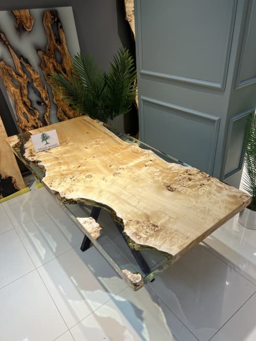 Kitchen & Dining Tables, Custom design epoxy table | Tables by Brave Wood. Item composed of wood and synthetic in modern or rustic style
