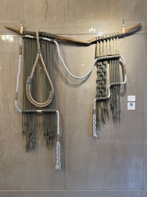 Macrame "Sage Mist" | Macrame Wall Hanging in Wall Hangings by MossHound Designs by Nicole Hemmerly | The Brent Lofts in Pensacola. Item composed of wood and cotton in boho or contemporary style