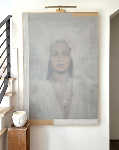 "The Alchemist Woman" - Painting on Canvas - 40" x 60" | Oil And Acrylic Painting in Paintings by ART + ALCHEMY By Nicolette Atelier. Item made of wood with canvas works with modern & traditional style