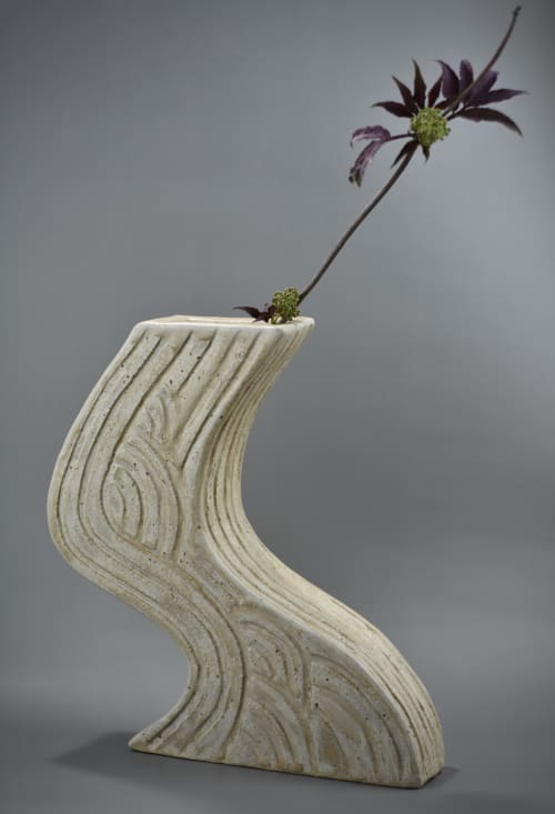 "SNAKE" vase | Vases & Vessels by VeromOCERAMICS by Veronika Mozessov. Item made of ceramic works with minimalism & contemporary style