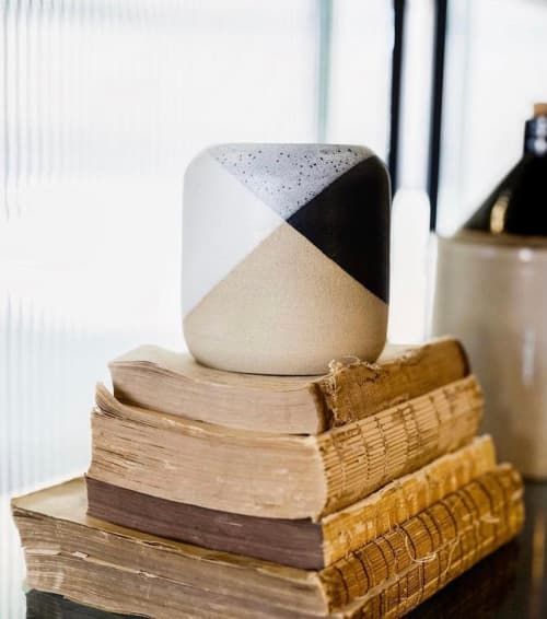 Handmade vessels and vases by Monarch Pottery at Surety Hotel, Des