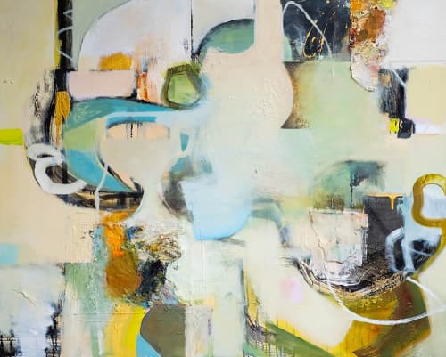 415 Walking In | Oil And Acrylic Painting in Paintings by Anne B Schwartz. Item composed of canvas compatible with contemporary and modern style