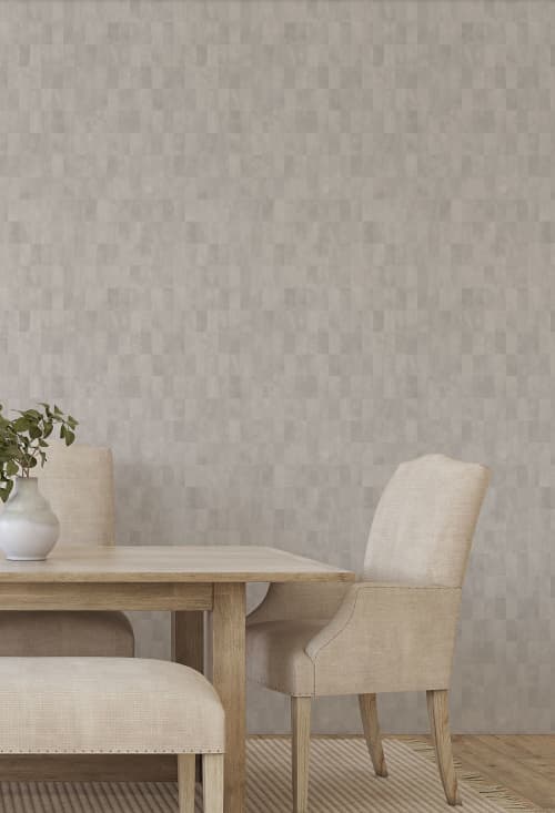 Mother of Pearl Wallpaper in Warm Grey | Wall Treatments by Eso Studio Wallpaper & Textiles. Item composed of paper in boho or minimalism style